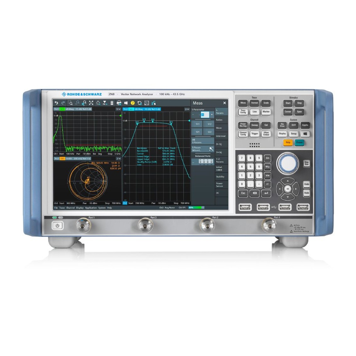 ROHDE R&S®ZNB  벡터 네트워크 분석기 9kHz~43.5GHz, 2-4포트, 140dB, 4 ms 벡터 네트워크 아날라이저
