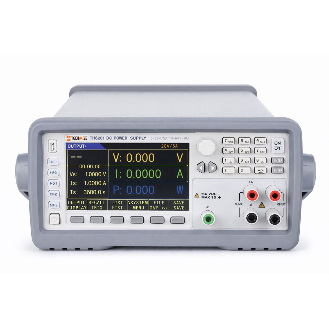 TECHMIZE TH6203  리니어 프로그래머블 DC파워서플라이 F1: 72V, 1.5A, 108W, F2: 32V, 3A, 96W DC전원공급기