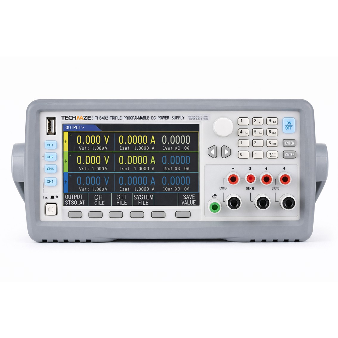 TECHMIZE TH6402B  4채널 DC파워서플라이 0-30V, 3A, 90W×2, 0-10V, 3A, 15W×1, 0-5V, 1A, 5W×1 DC전원공급기