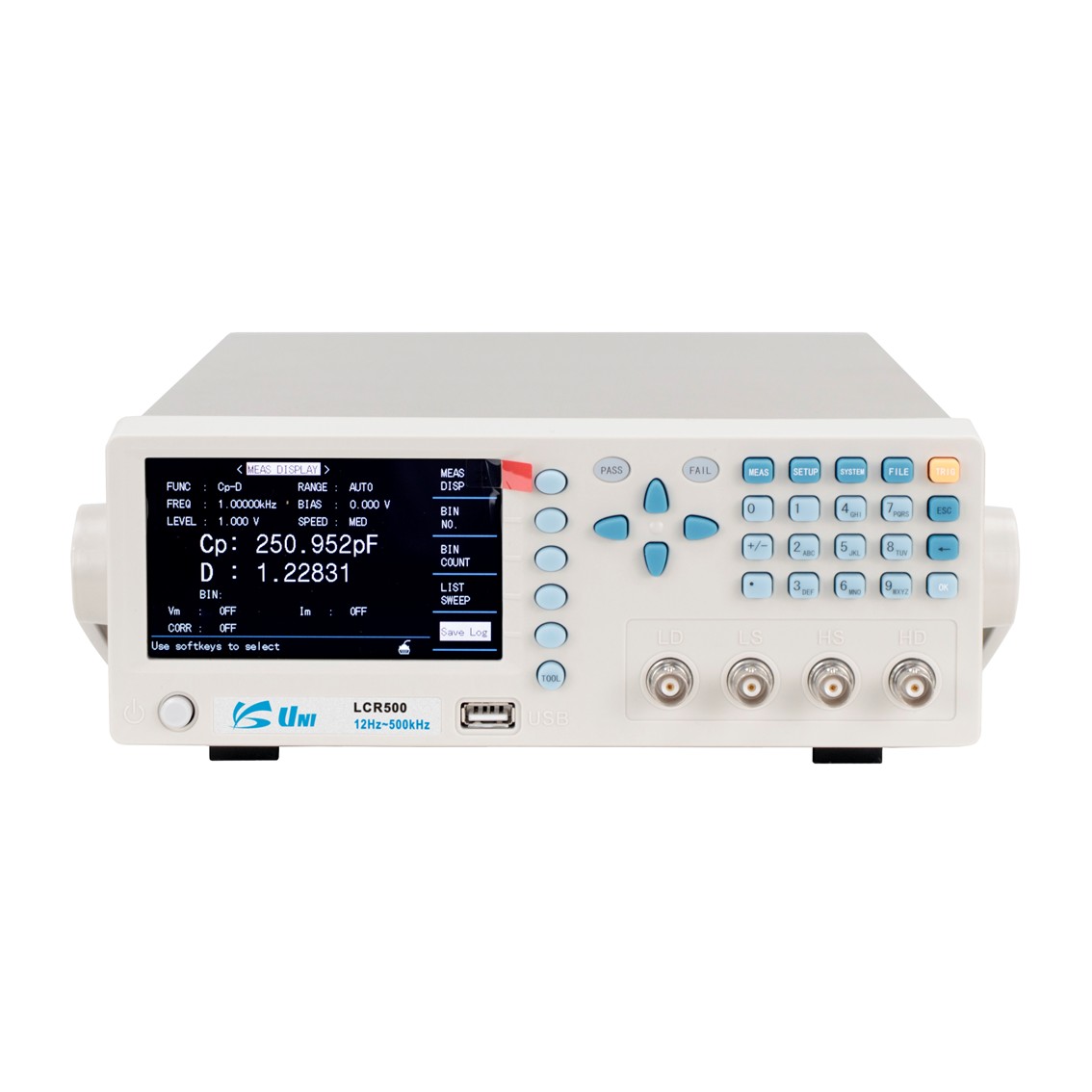 UNI LCR500 LCR미터 0.05%, 12Hz~500kHz RS232, USB HOST, HANDLER기본